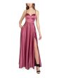 B DARLIN Womens Red Slitted Strappy Back Spaghetti Strap Sweetheart Neckline Full-Length Prom Fit + Flare Dress Online