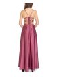 B DARLIN Womens Red Slitted Strappy Back Spaghetti Strap Sweetheart Neckline Full-Length Prom Fit + Flare Dress Online