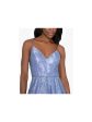 BLONDIE NITES Womens Light Blue Zippered Lined Lace-up Back Spaghetti Strap V Neck Full-Length Prom Gown Dress Discount