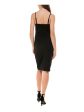 ALMOST FAMOUS Womens Black Spaghetti Strap Square Neck Cocktail Body Con Dress Sale