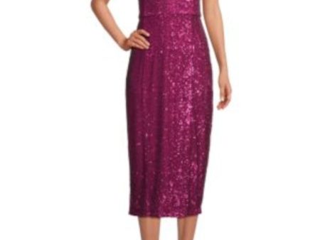 DONNA KARAN NEW YORK Womens Pink Zippered Lined Slit Back Hem Spaghetti Strap Sweetheart Neckline Maxi Cocktail Sheath Dress Online now