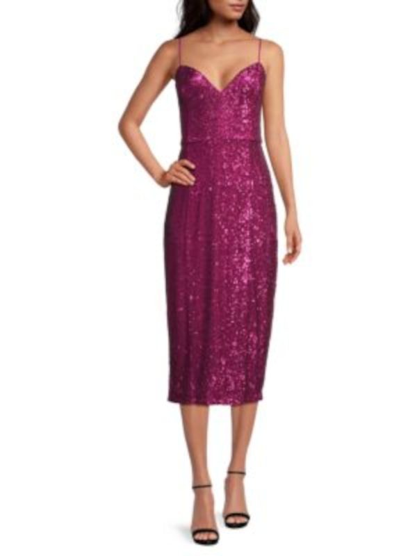 DONNA KARAN NEW YORK Womens Pink Zippered Lined Slit Back Hem Spaghetti Strap Sweetheart Neckline Maxi Cocktail Sheath Dress Online now