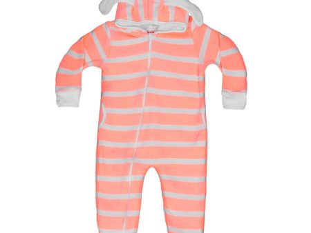 pijama para bebe nina   coral con rayas 6 9m Online Hot Sale